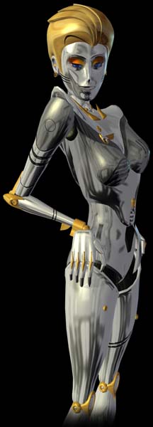 Shiny means she's made of 'new' technology