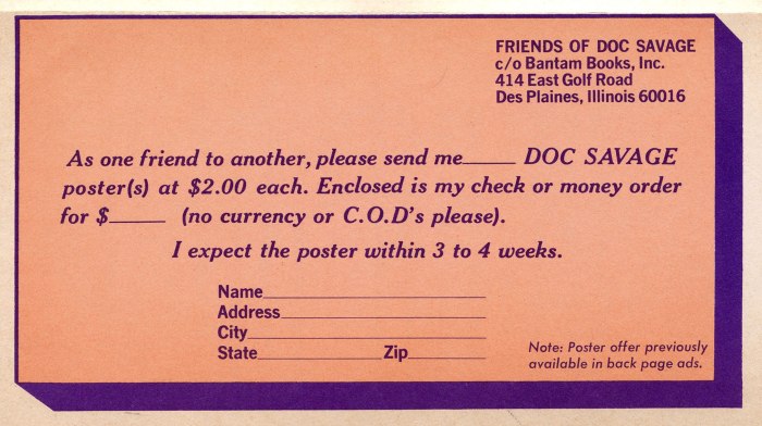 Could mail this out, but I don't think there would be much of a response.