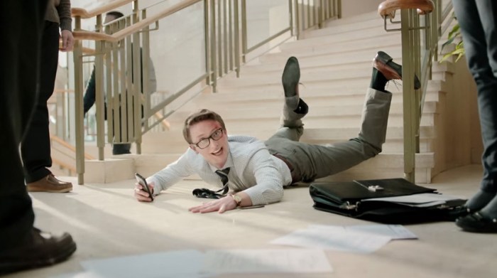 If you've fallen down some stairs and you have a bruised skull, you should call the police, not look online for help.